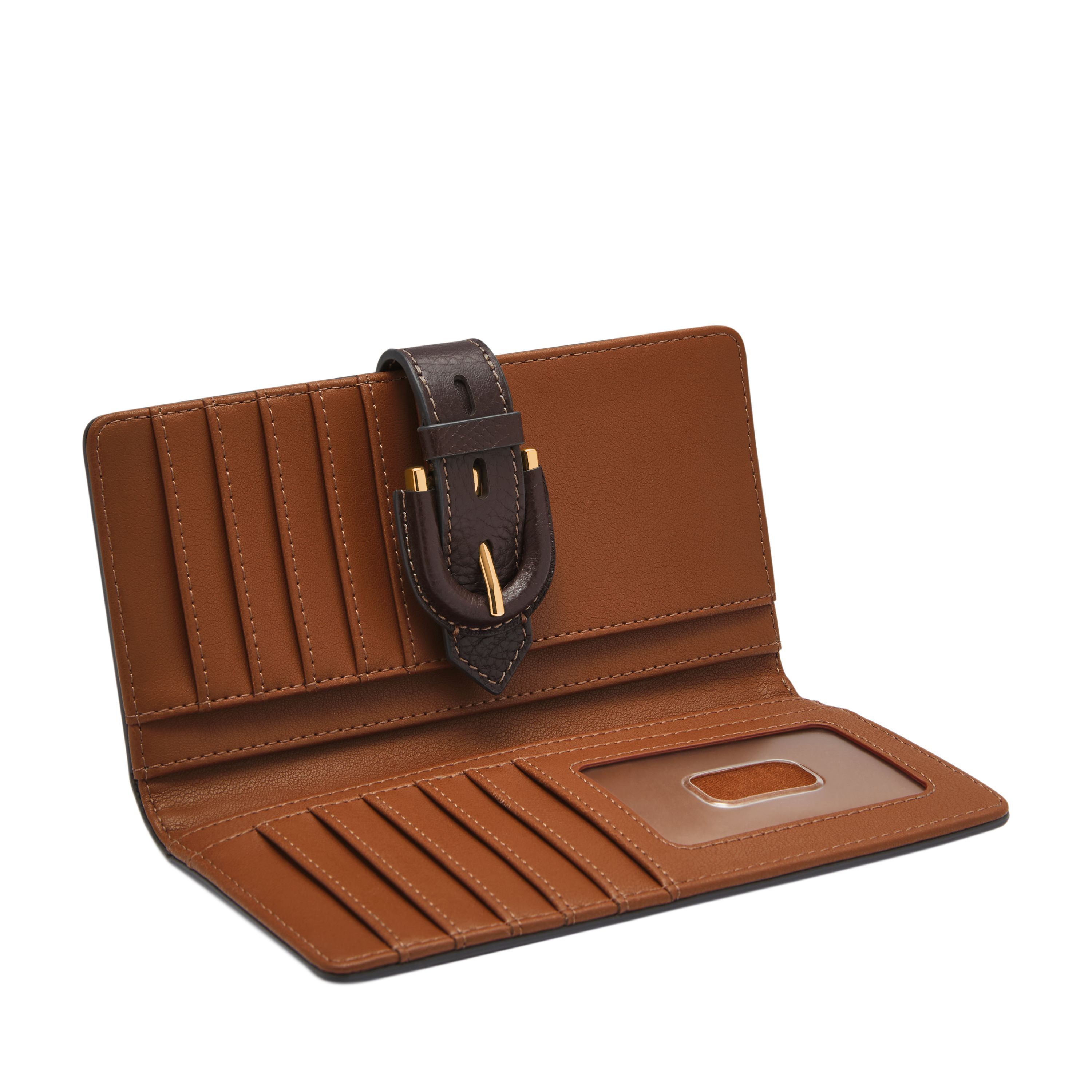 Harwell 真皮馬鞍釦中長夾-深棕色 SL10032203