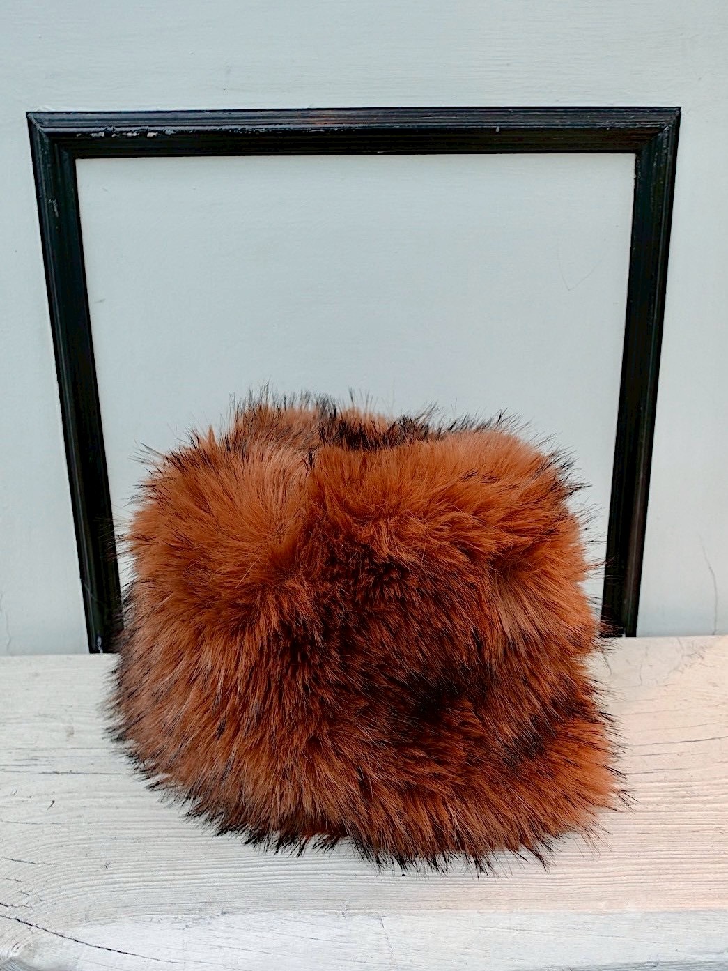 Italy Love義大利深焦糖色 Vegan皮草毛帽