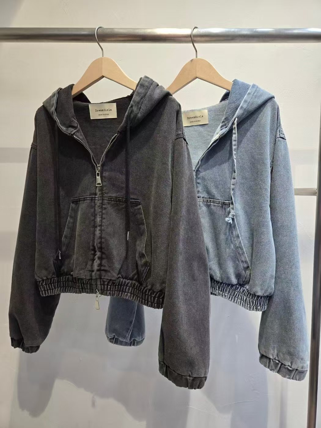 HP5423 牛仔連帽短外套