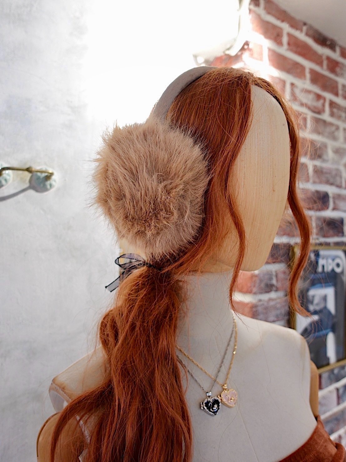 Caramel焦糖色 Vegan毛毛皮草耳罩