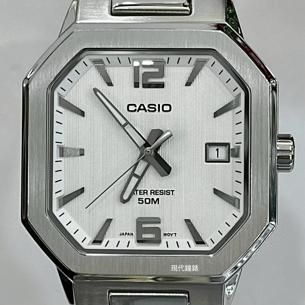 【CASIO 卡西歐】八角方形質感金屬MTP-B195D-7A 38mm 現代鐘錶
