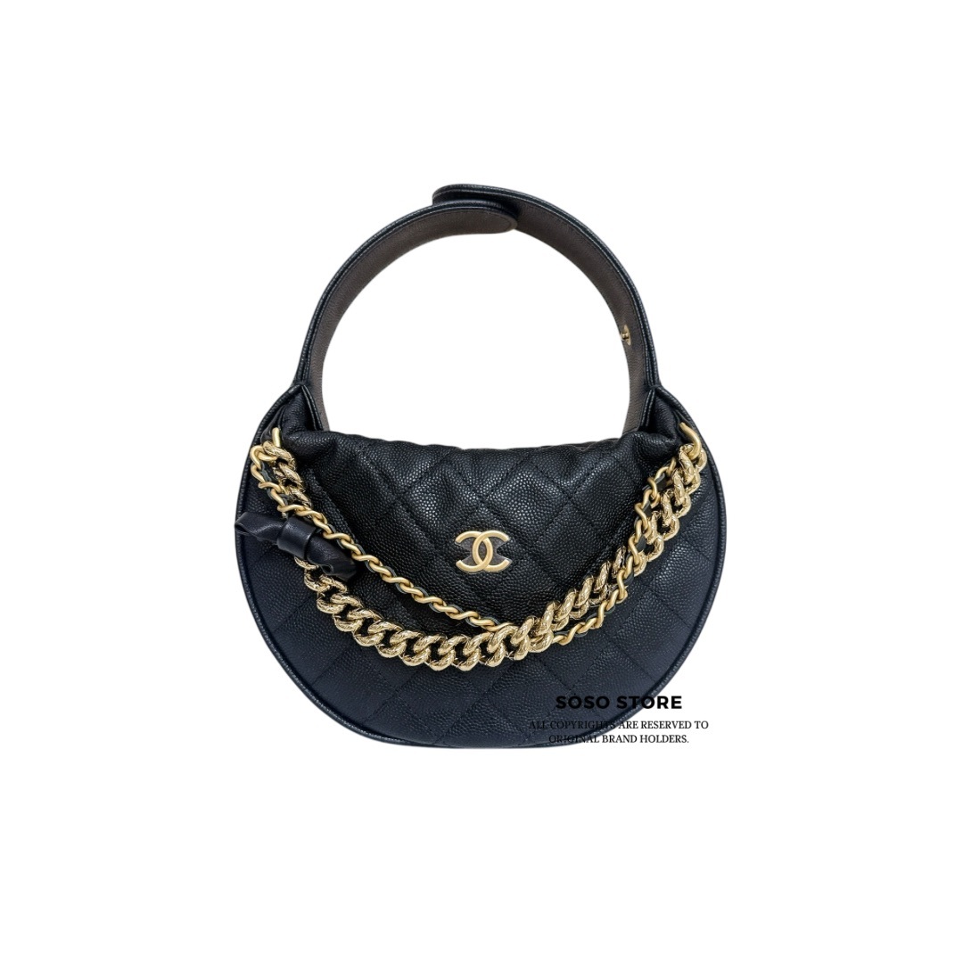 Chanel Bow Pouch - Black / Ghw