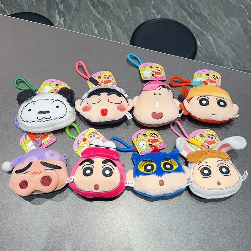 蠟筆小新 毛絨吊飾 大頭 耳機包 零錢包 正版