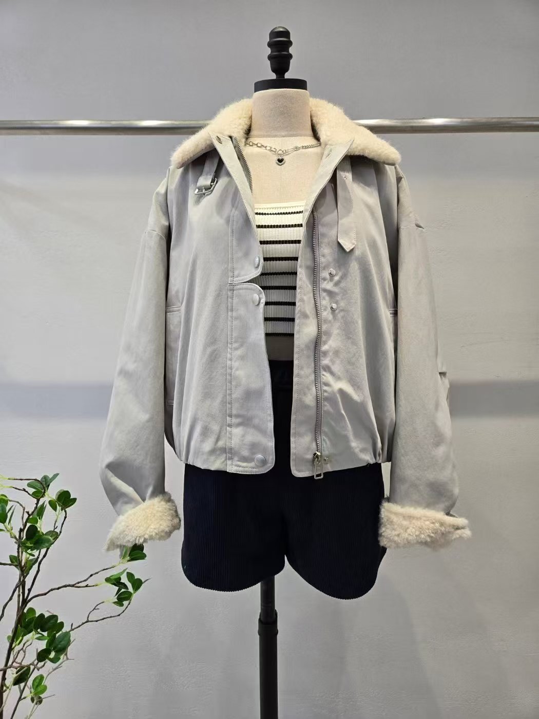 HP5441 毛毛大反領夾克外套