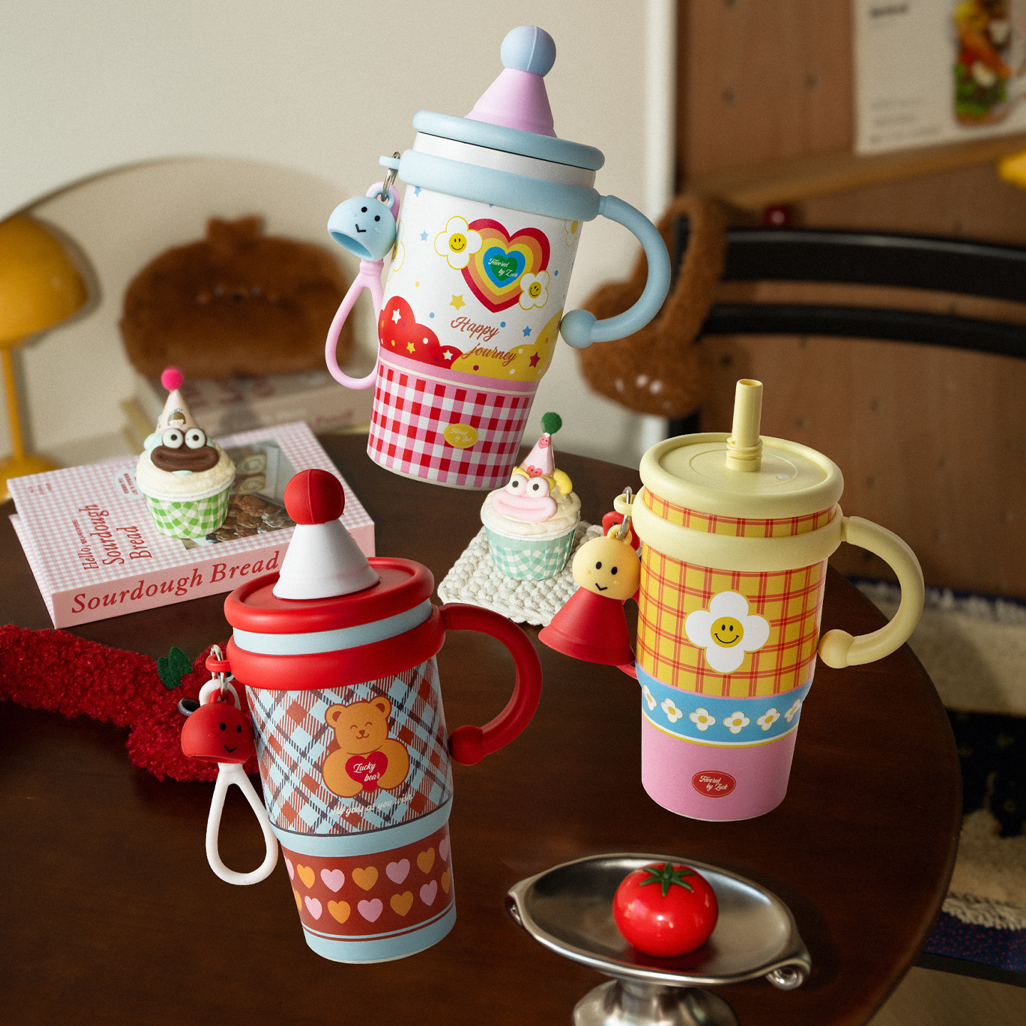 《6510》繽紛派對不銹鋼吸管保溫杯600ml