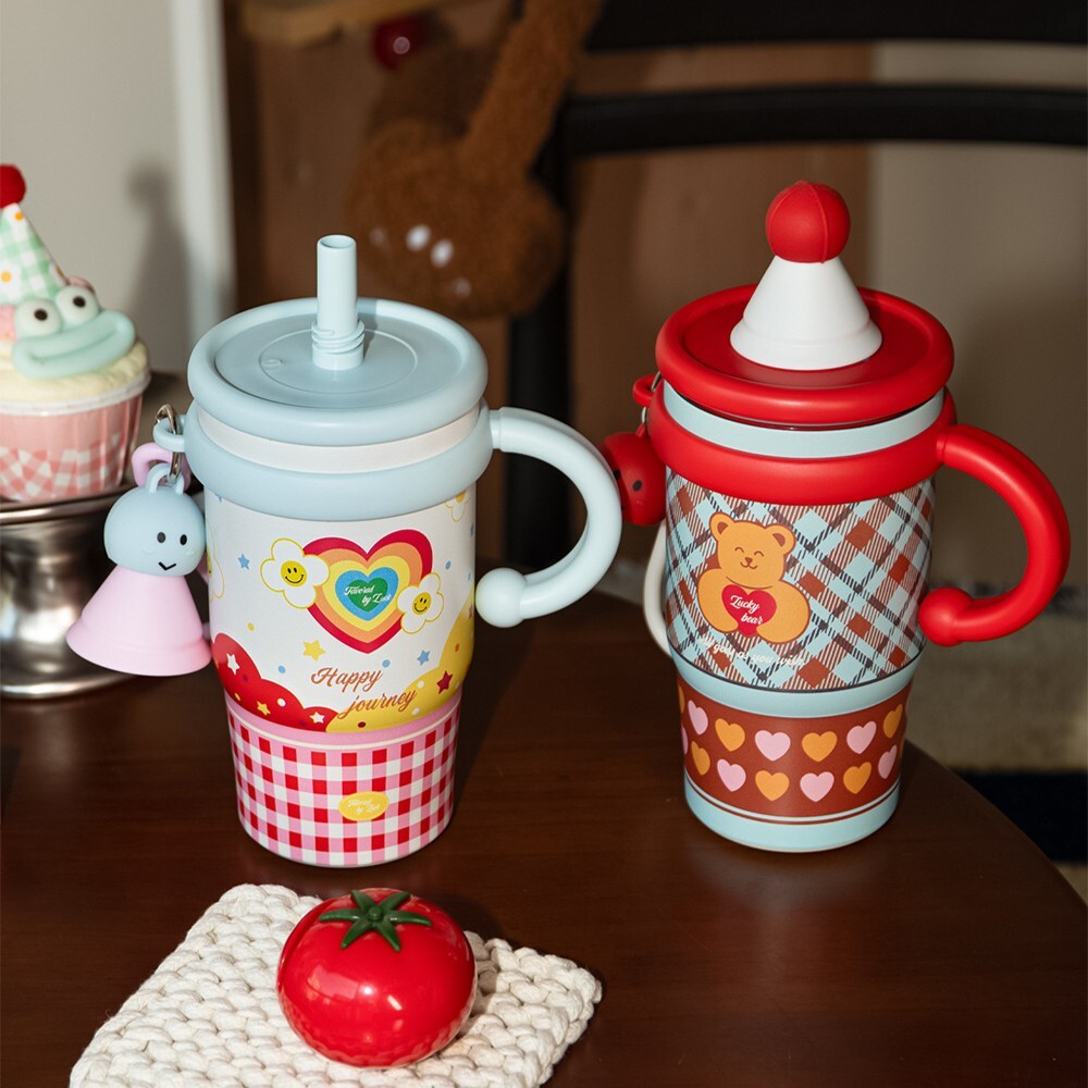 《6510》繽紛派對不銹鋼吸管保溫杯600ml