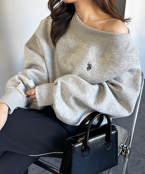 【預購】U.S. POLO ASSN. x RANAN 斜肩上衣 長袖 露肩 一字領 95681294