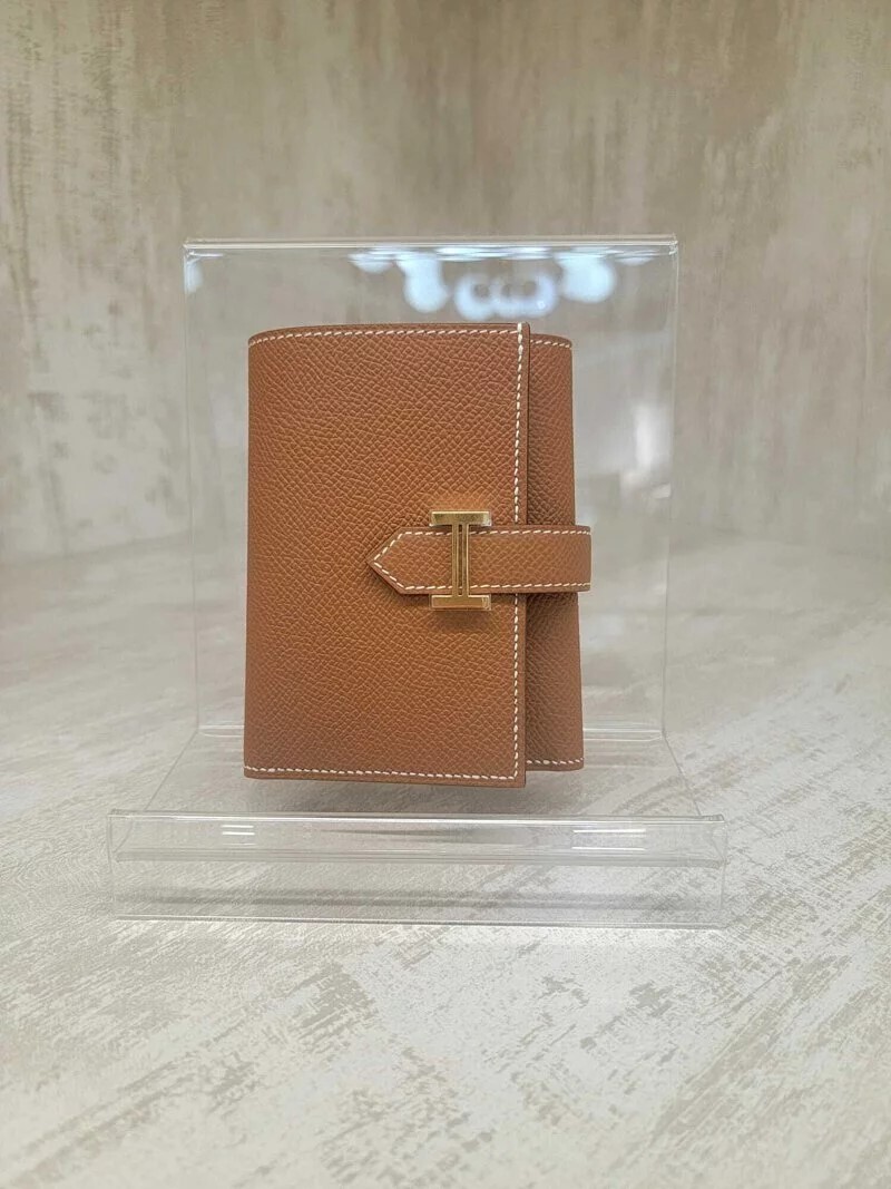 UNUSED HERMES Bearn combine compact WALLET Gold CC 三摺短銀包 金棕色金扣Epsom 皮