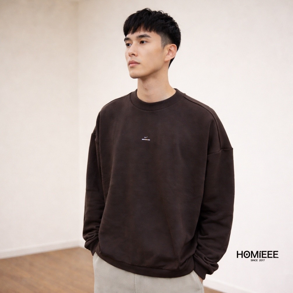 Nike Si Brsh Crew 衛衣 LOGO 刷毛 黑色 咖啡 男女可穿 [IM5902-010]