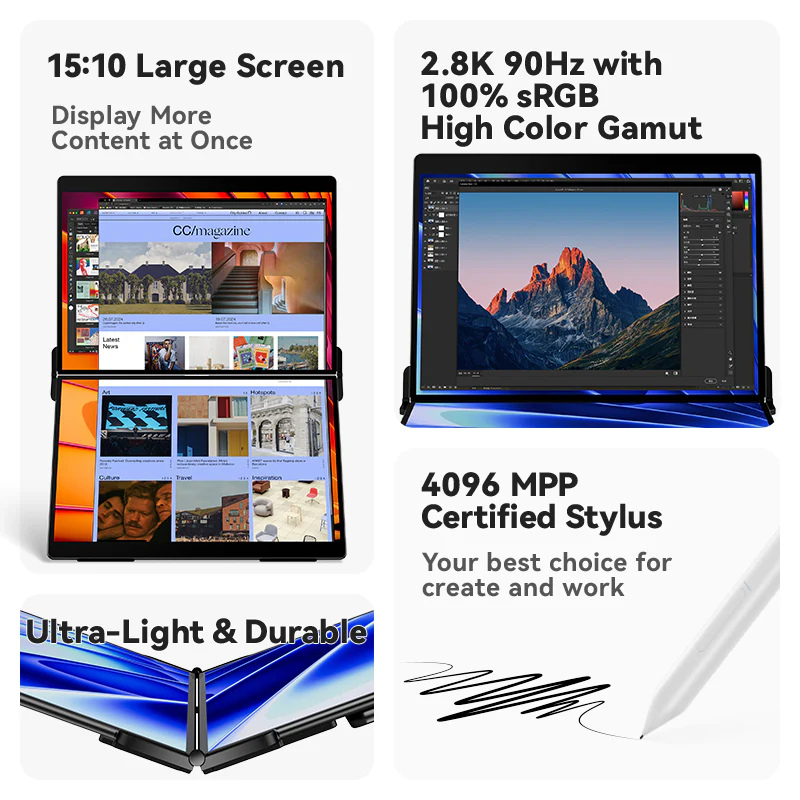 Ehomewei X2 AIR 14.2" Portable Dual Screen Touch Monitor