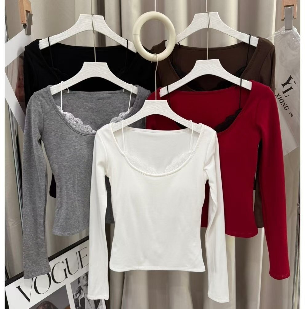 HP5454 蕾絲邊假兩件上衣