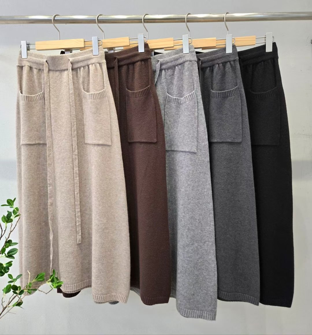 HP5461 雙口袋針織長裙