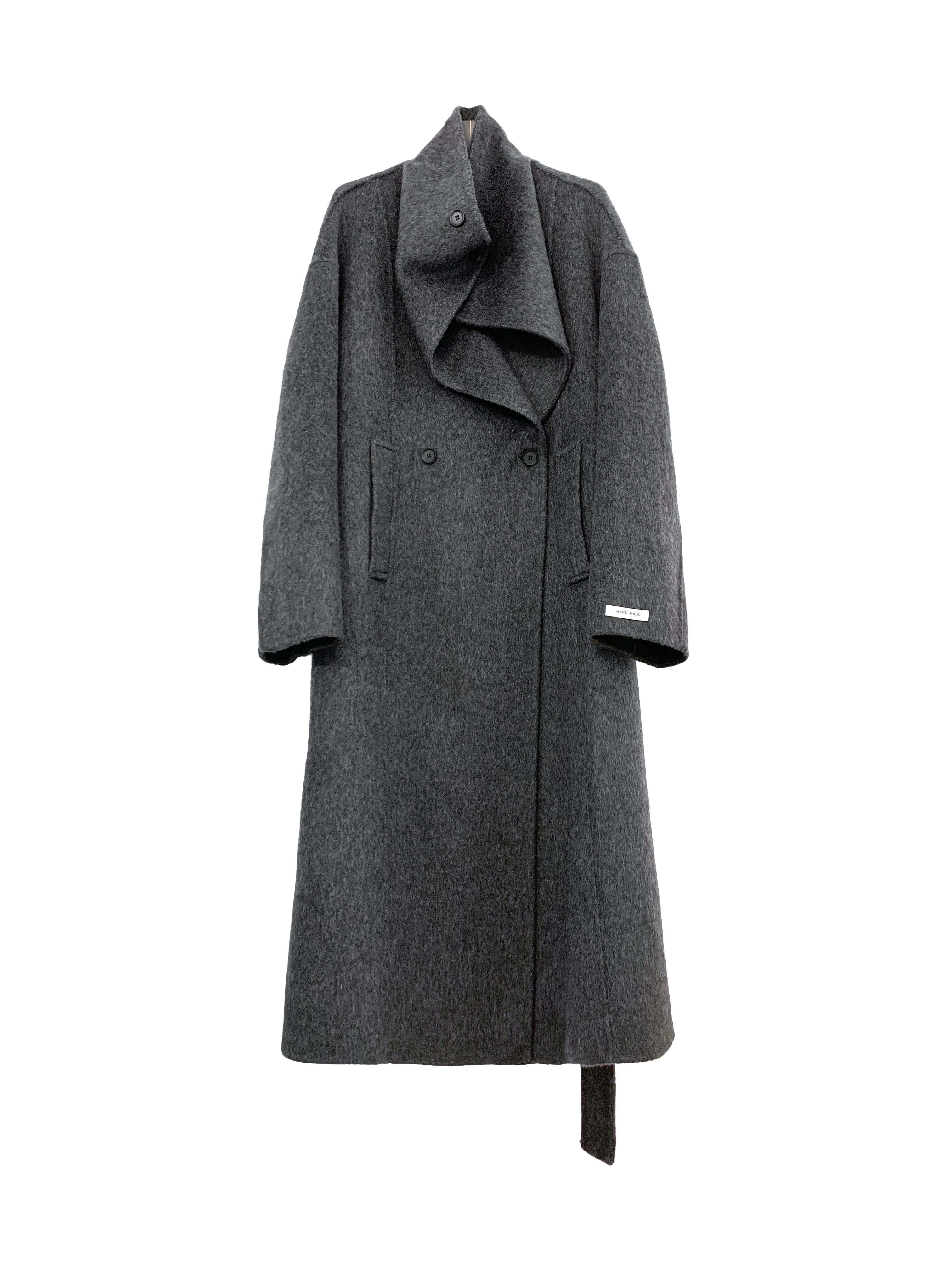 立領70%羊毛大衣