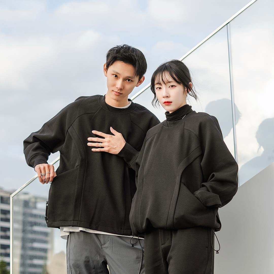 2025AW oqLiq Pitcher Sweater 短寬 機能 多口袋 大學T 現貨 25AT02