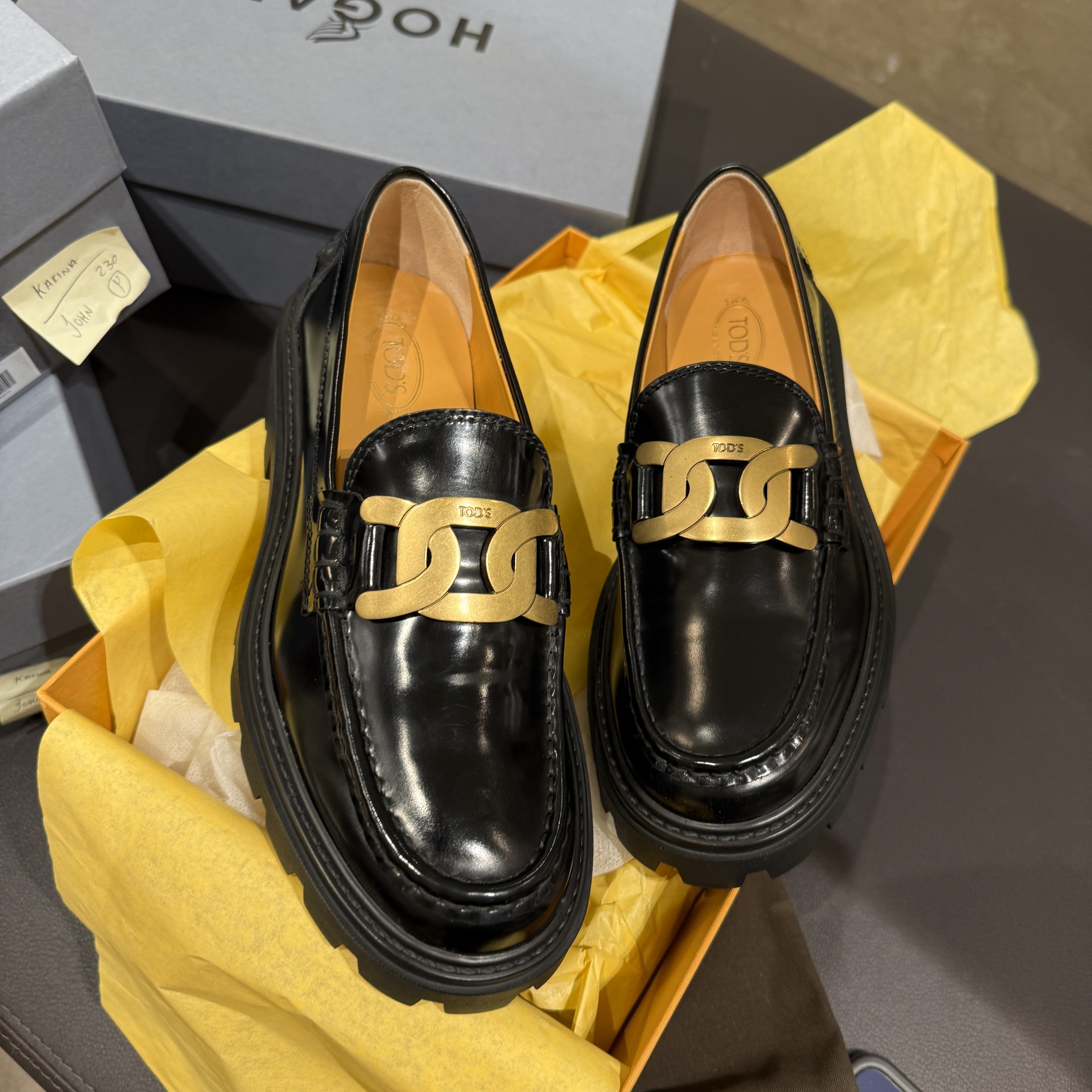 Tod’s kate platform loafers black