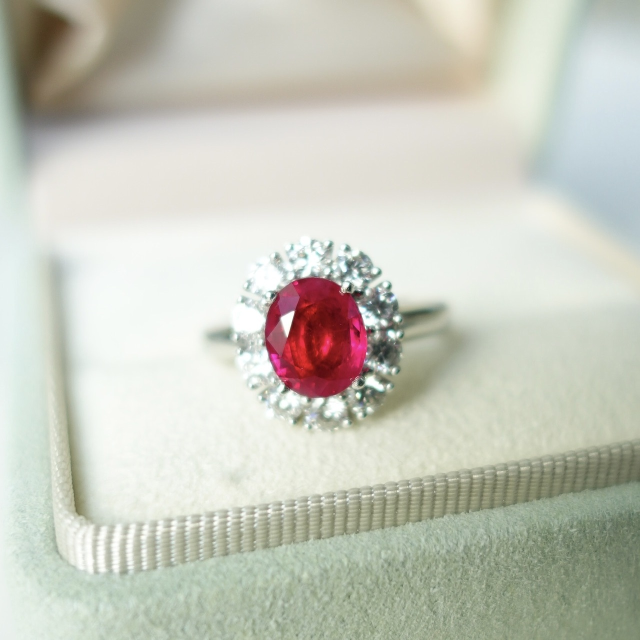 2.02ct緬甸產天然紅寶石鑽石18K金戒指 (帶GRS證書)