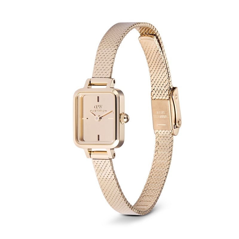 萬年鐘錶 - DW - Daniel Wellington  小錶徑方形面盤玫瑰金米蘭錶帶女錶 DW00100799 錶徑 : 15.4 x 18.2mm