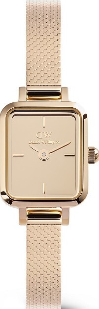 萬年鐘錶 - DW - Daniel Wellington  小錶徑方形面盤玫瑰金米蘭錶帶女錶 DW00100799 錶徑 : 15.4 x 18.2mm