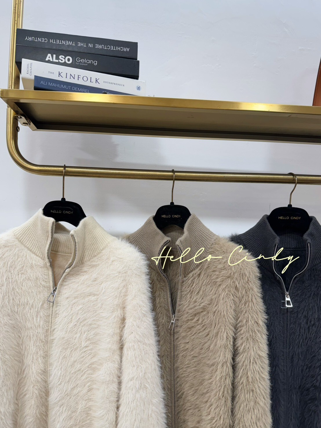 B01012 暖呼呼小立領毛毛針織外套