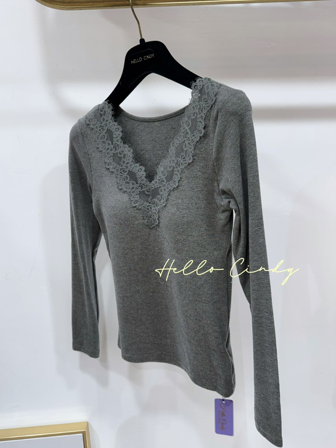 B01001 Cindy大推性感保暖款-大V蕾絲內磨毛Bra上衣