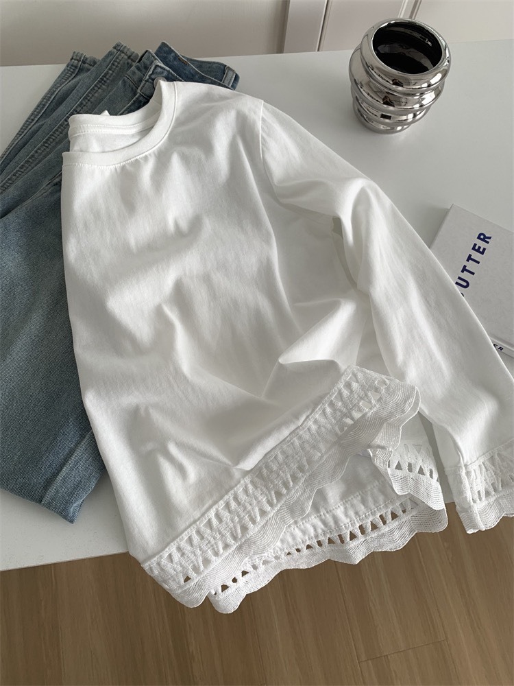 No.1625 正肩下擺簍空打底衫