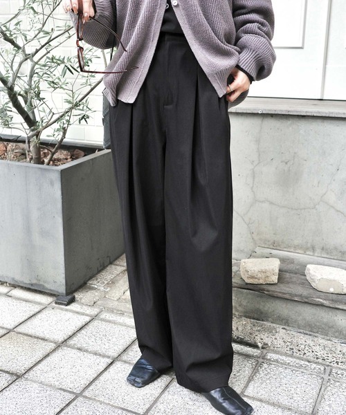 日本網紅聯名款!! 日本🇯🇵連線 Classical Elf x Marina 聯名 簡約而不失美感!束腰後鬆緊直筒休閒褲 寬褲 直筒褲 工裝褲 休閒褲 長褲 2色(任買兩件7-11免運)/預購