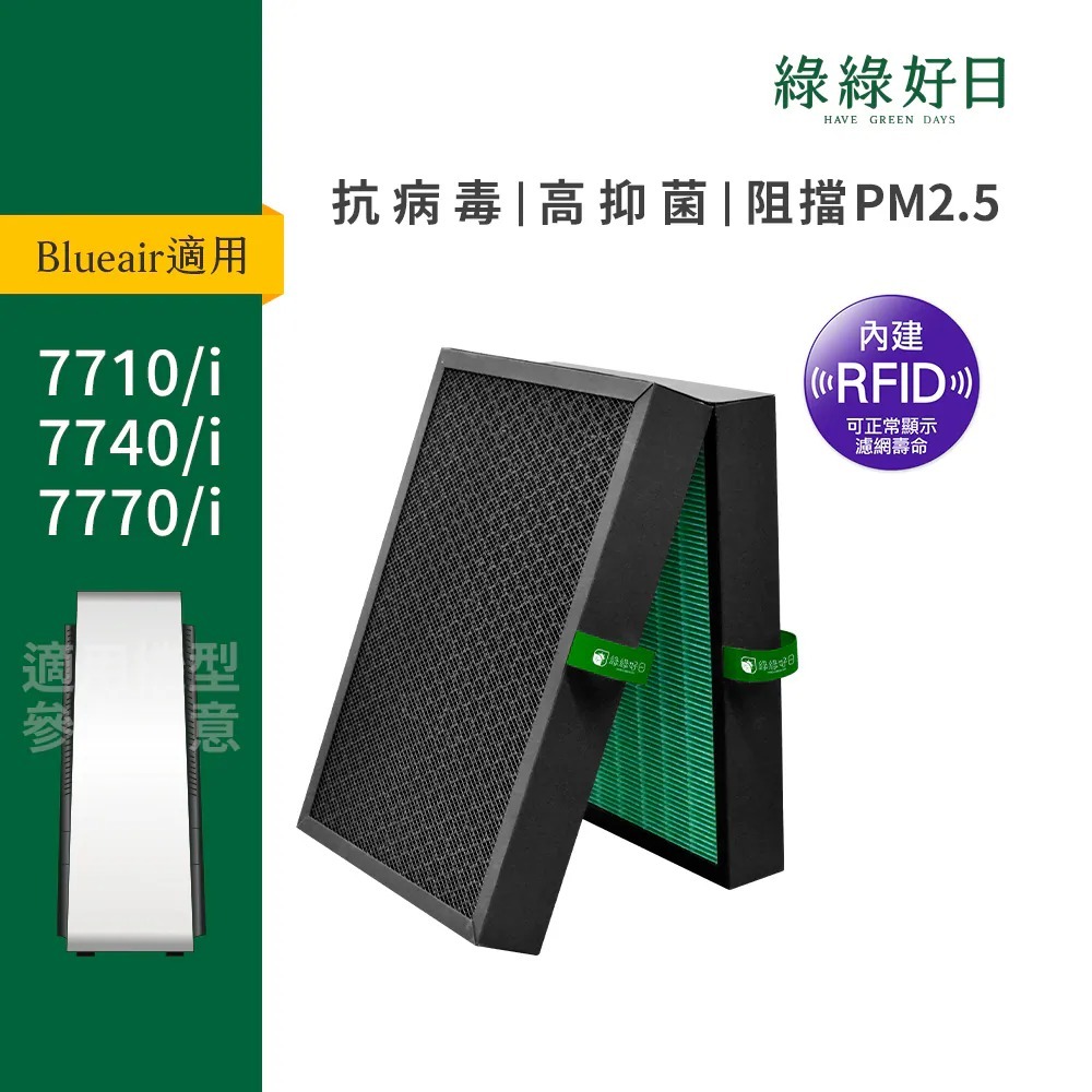含RFID|適用 Blueair 7700系列 7710i 7740i 7770i 複合式HEPA抗菌濾芯濾網 綠綠好日