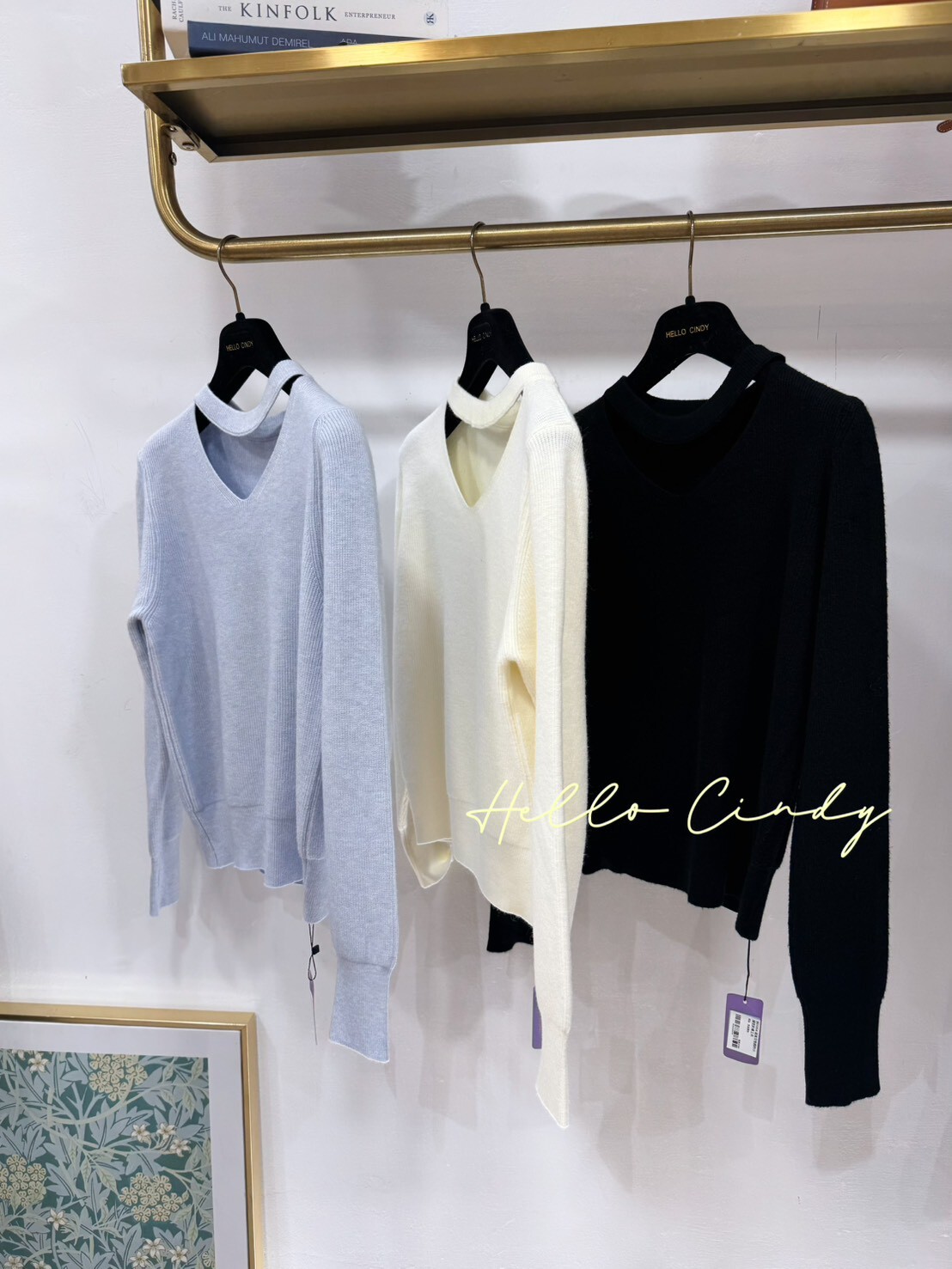 B01004 甜美又性感的小縷空針織上衣