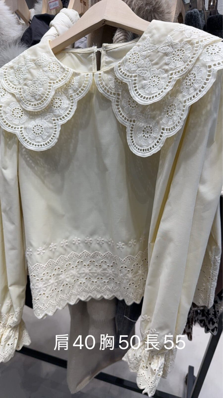 HP5463 通花水手領刺繡上衣