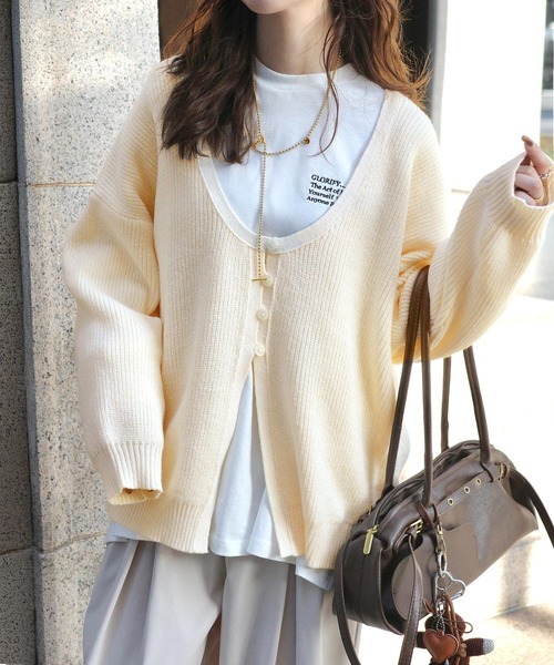 日本網紅聯名款!! 日本🇯🇵連線 Classical Elf x Marina 聯名 2WAY百搭深U領針織開襟衫 兩面可穿 寬鬆 針織 針織衫 開襟衫 長袖 4色(任買兩件7-11免運)/預購