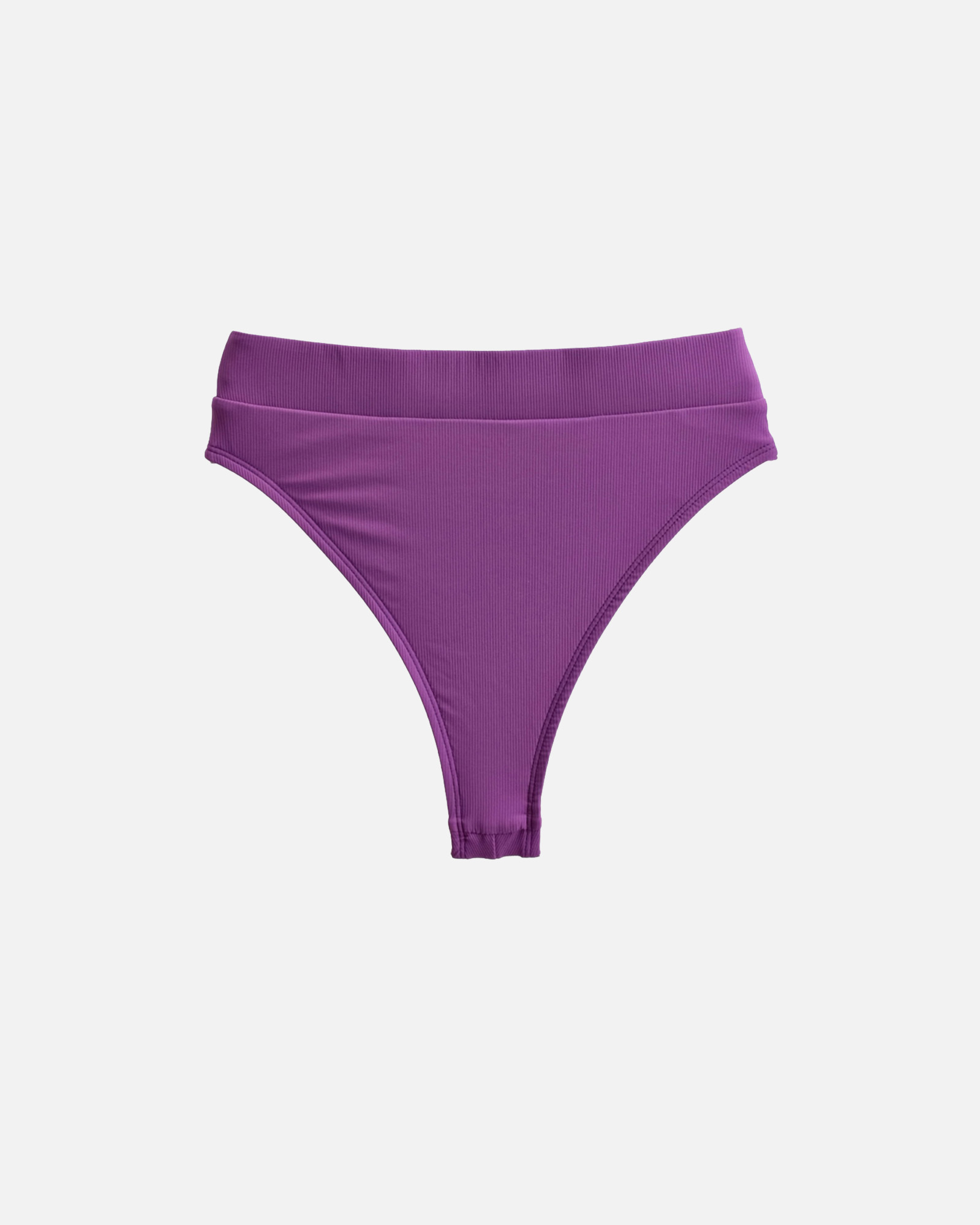 【羅紋純粹紫】She 高腰歐美丁字泳褲​