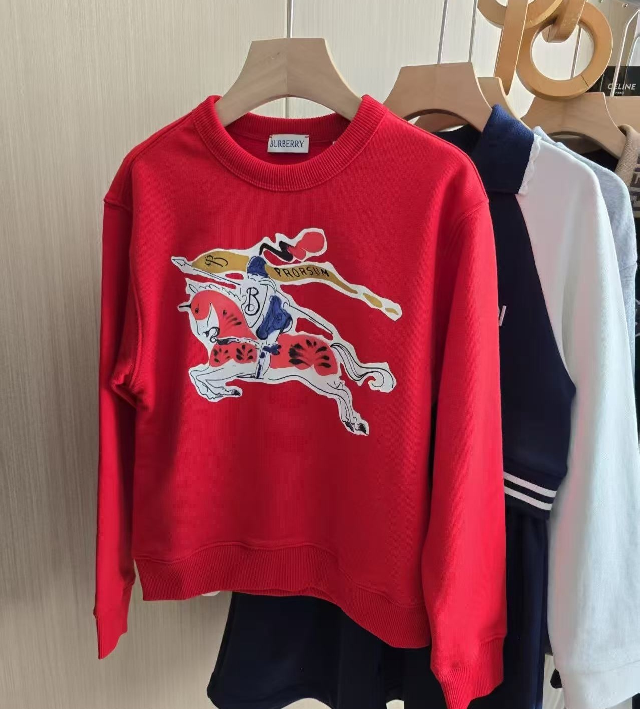 BBR Kids 紅色 彩色戰馬圖案 衞衣