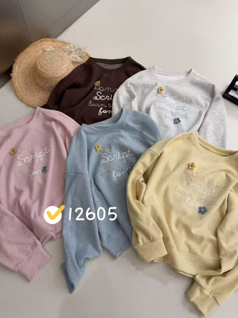 Script 立體小花長袖棉T｜把可愛留在細節裡