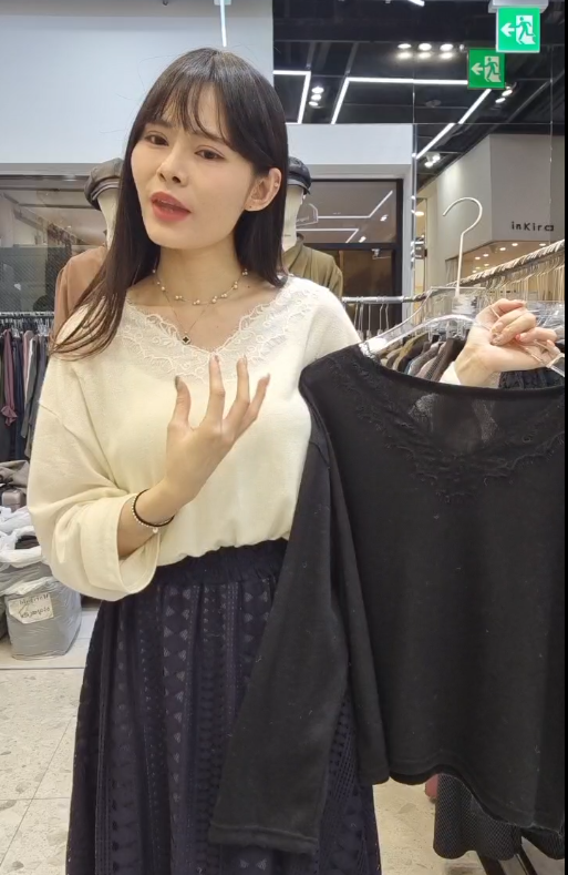 MG5430 蕾絲V領上衣