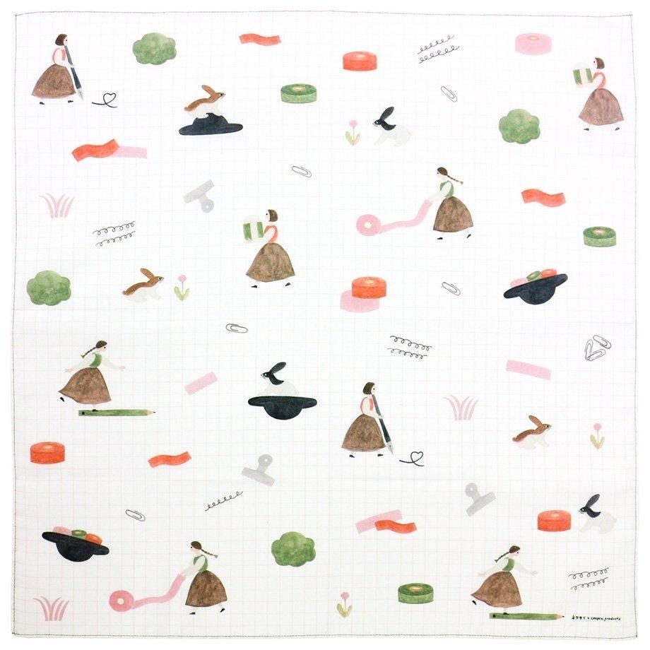 領帶 ネクタイ 田野裡、樹上 日本製純棉手帕 茶巾｜表現社