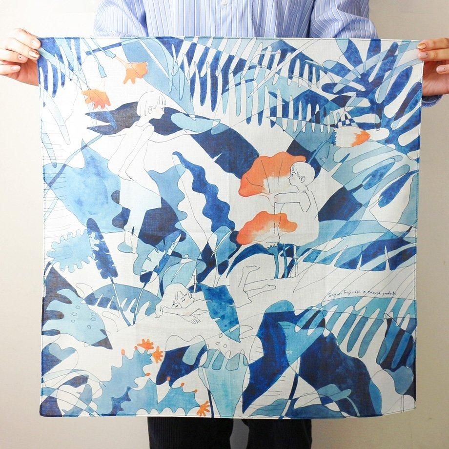 藤卷佐有梨_秘密雨林 日本製純棉手帕 茶巾｜表現社