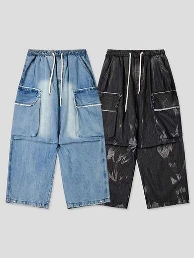 洗水工裝鬆身牛仔褲 P3240