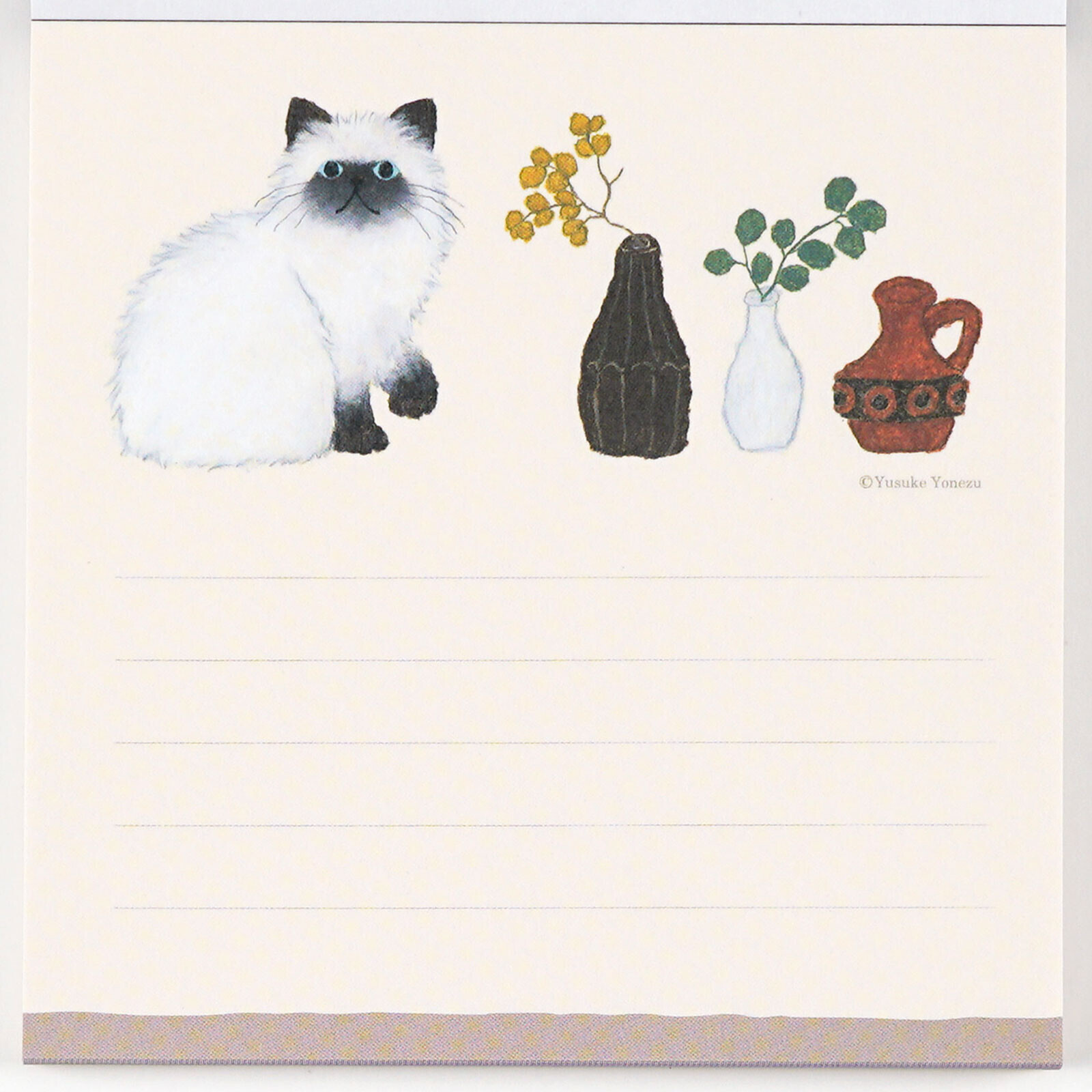 米津祐介_貓 120枚 方形便條紙 memo｜日本Greeting Life