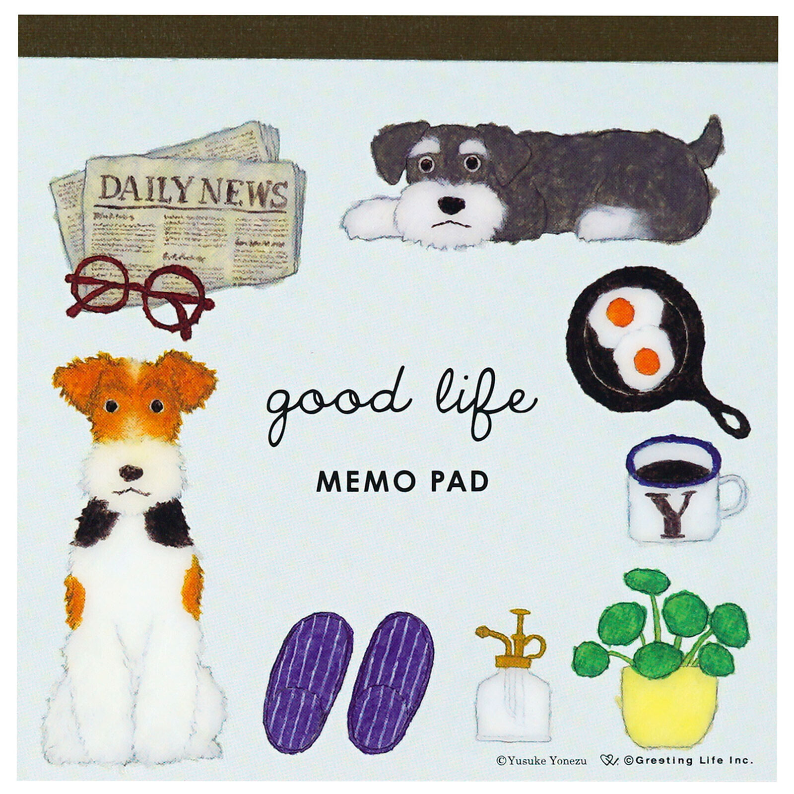 米津祐介_狗 120枚 方形便條紙 memo｜日本Greeting Life