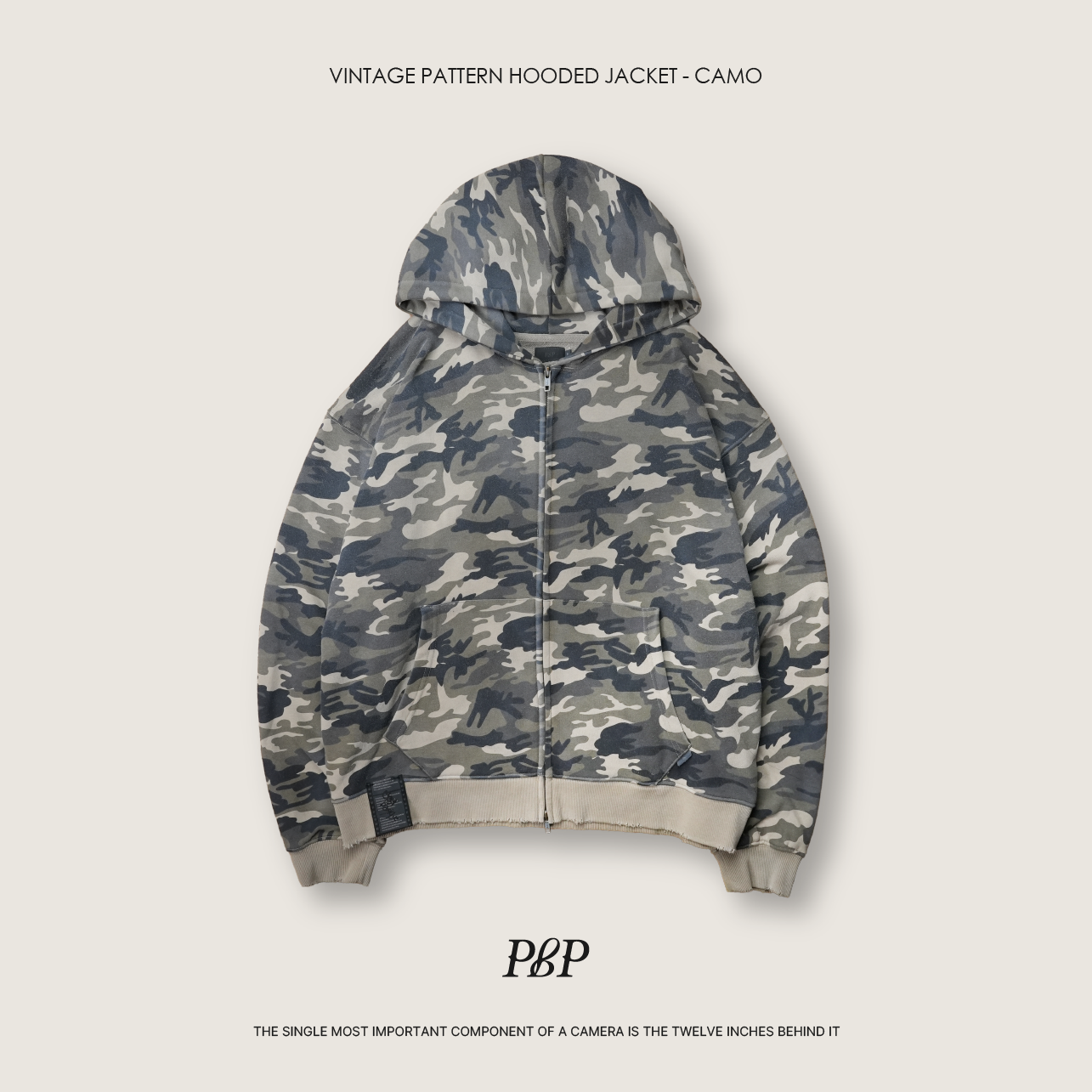 P.B.P - VINTAGE PATTERN HOODED JACKET - CAMO