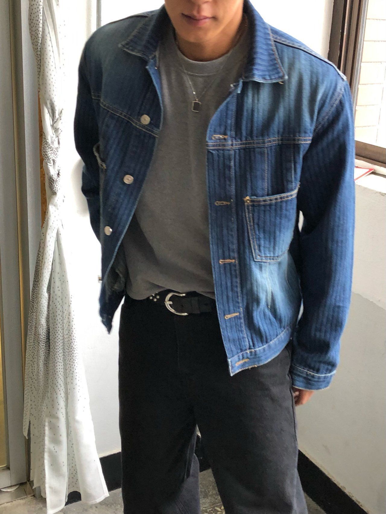 洗水開胸牛仔褸 MENTO-005JK