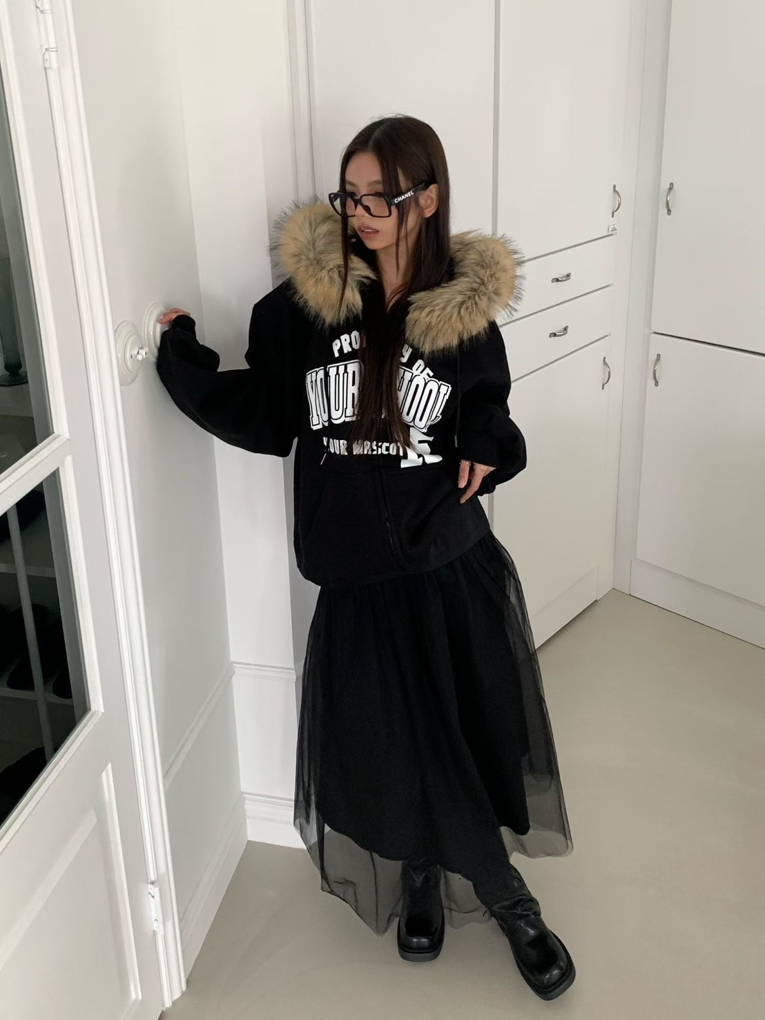 15毛毛連帽刷毛外套