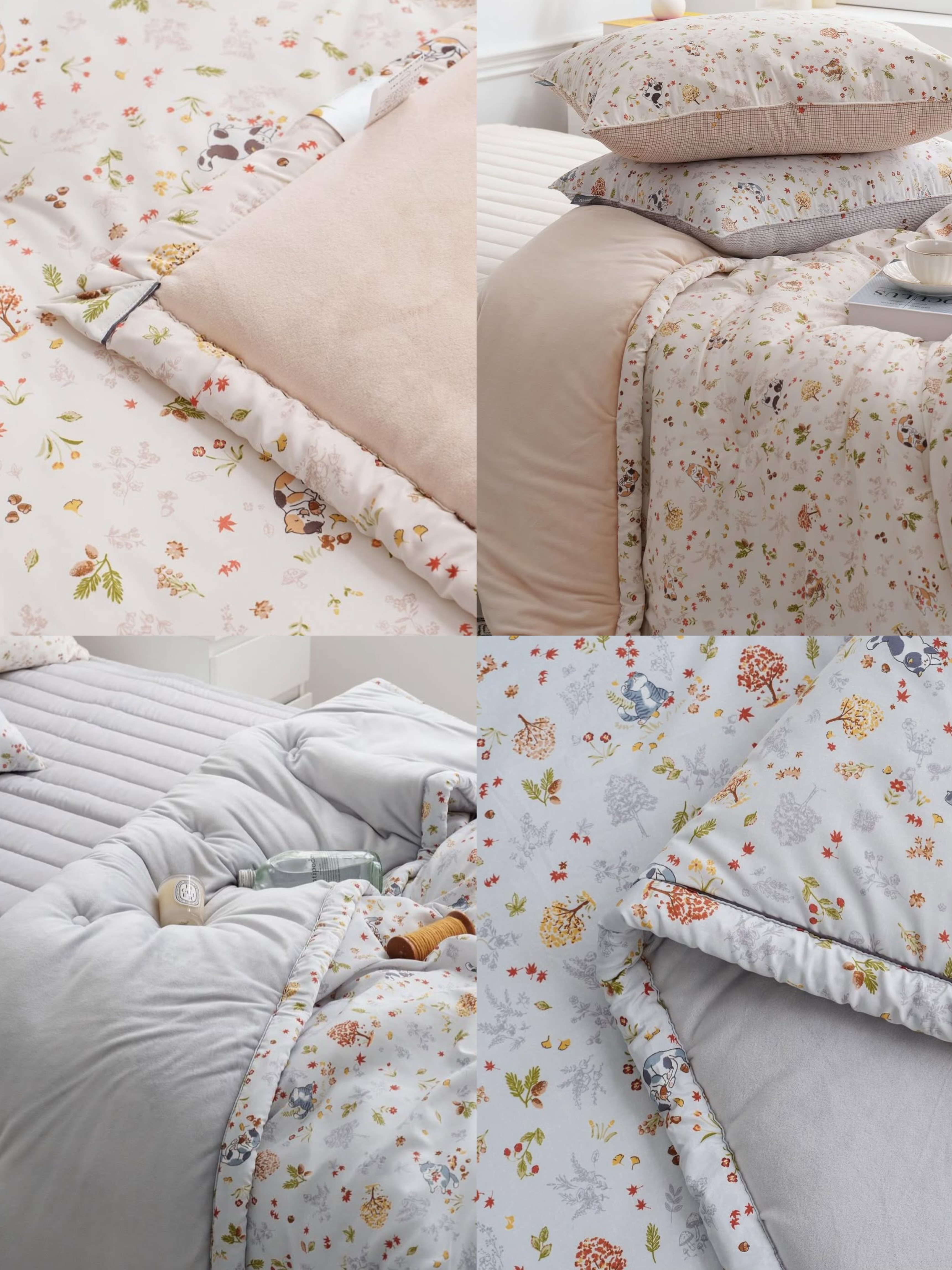 A1KR07 日本楓葉貓貓冬被 正面30%膠原蛋白天絲，反面絨毛*一張包京東