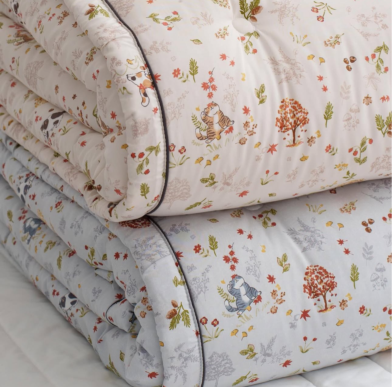 A1KR07 日本楓葉貓貓冬被 正面30%膠原蛋白天絲，反面絨毛*一張包京東