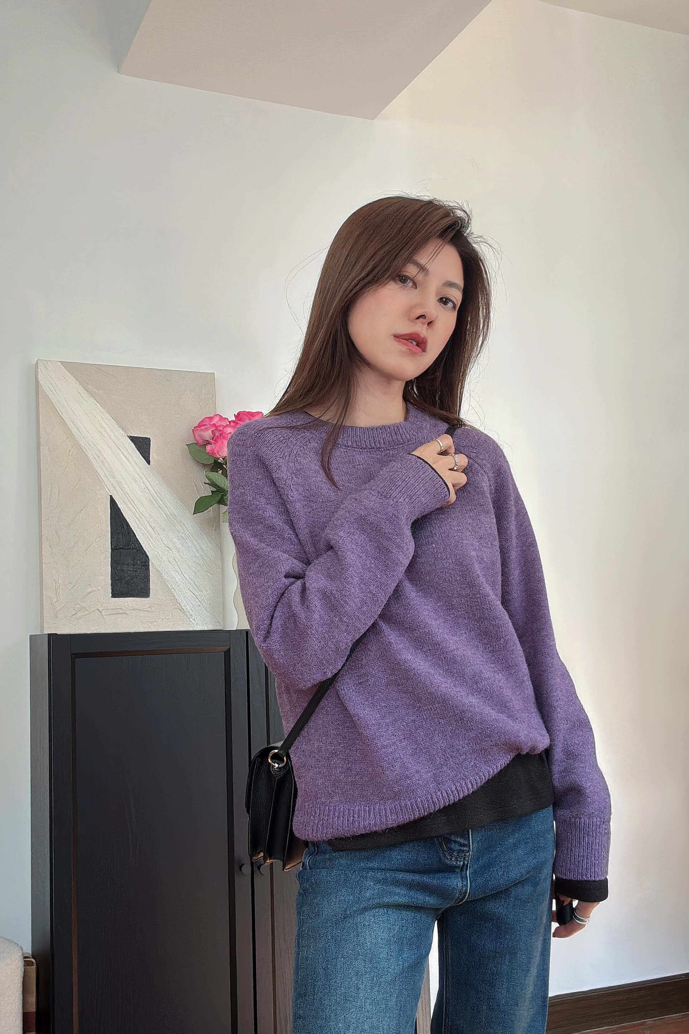Crewneck Cashmere-Blend Sweater_KN261L18