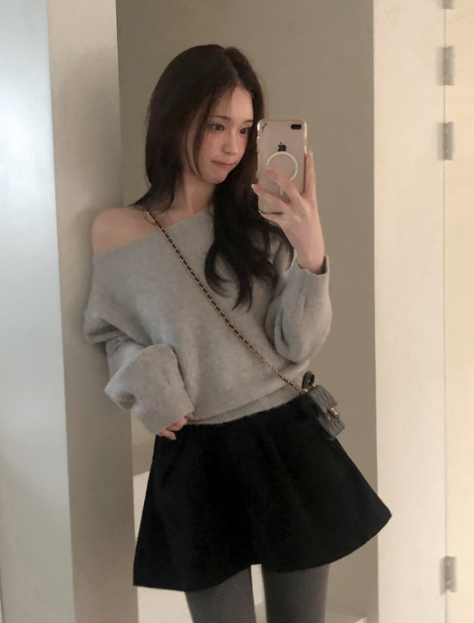 秋冬預訂｜莫奈冬季羊毛唇領露肩針織衫