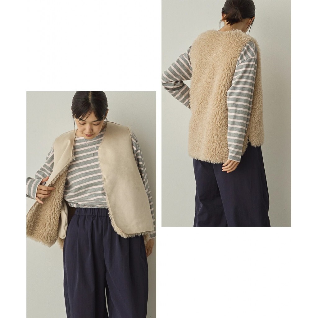 日本🇯🇵雙面穿搭 泰迪熊毛絨絨可翻面背心