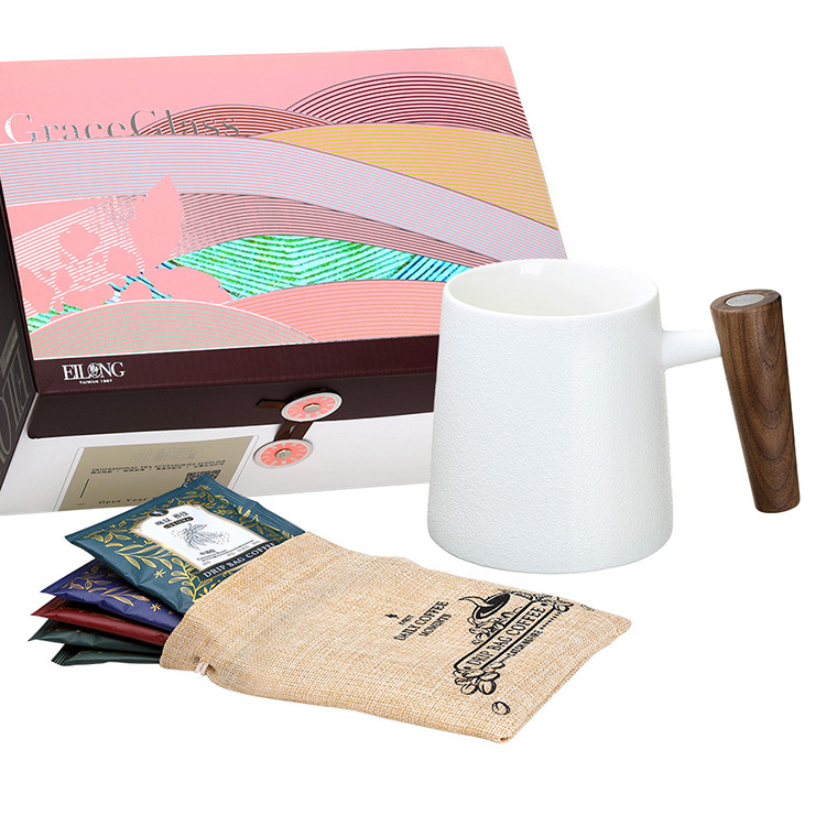 【咖啡禮盒】人文馬克杯(400ml)+咖啡濾掛5包（多種可選）