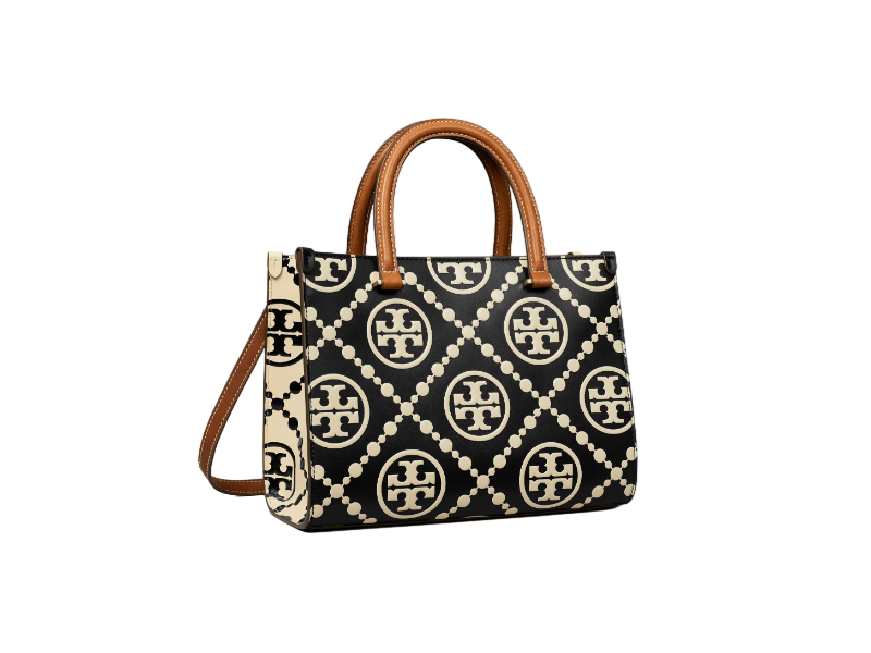 【Tory Burch】T Monogram Contrast Embossed Top-Handle Tote  白