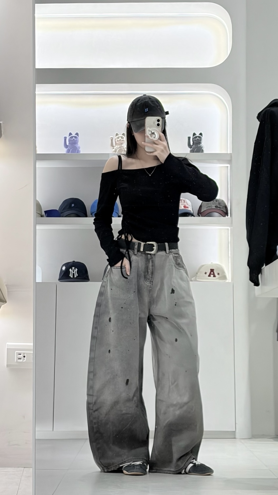 D/K「FOR GIRLS」NJ315 漸層潑墨闊腿落地牛仔褲